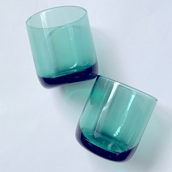 Libbey Other - Pair of Vintage Libbey Old Fashioned Green Glasses